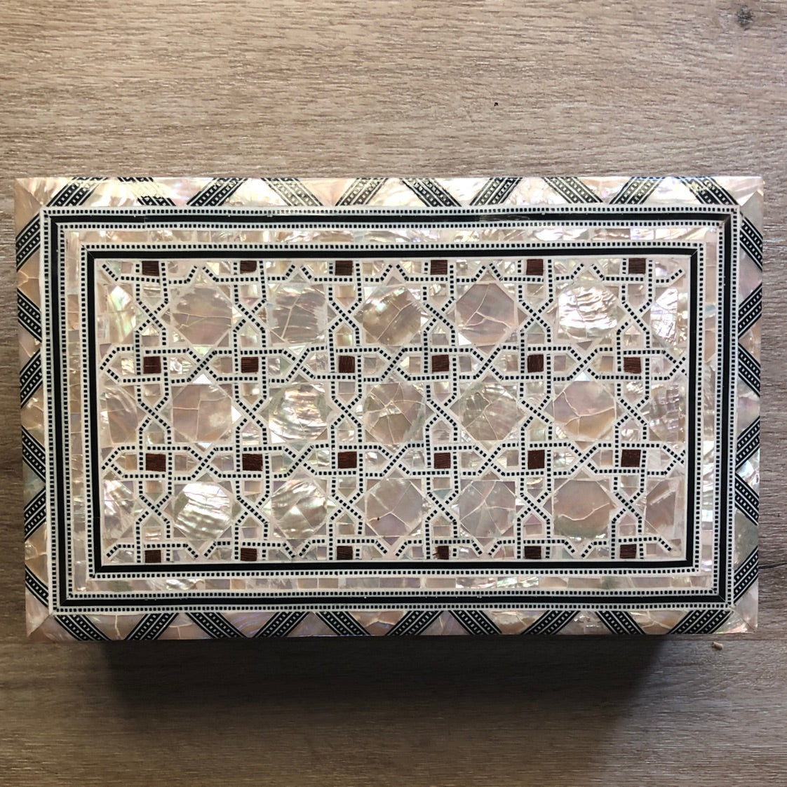 Mother of Pearl Inlay Bedside Cabinet in Grey - WS#1