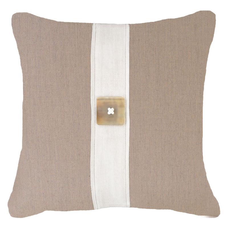 Outdoor Horn Button Lounge Cushion 55 x 55cm in Natural