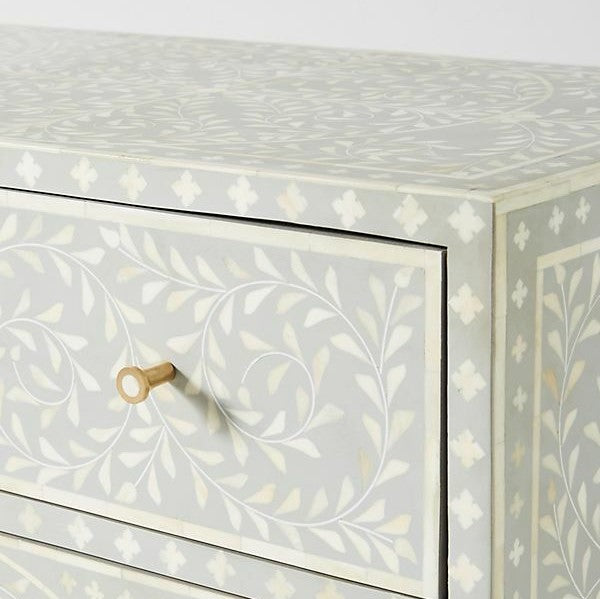 Bone Inlay Scroll Vine Buffet in Grey