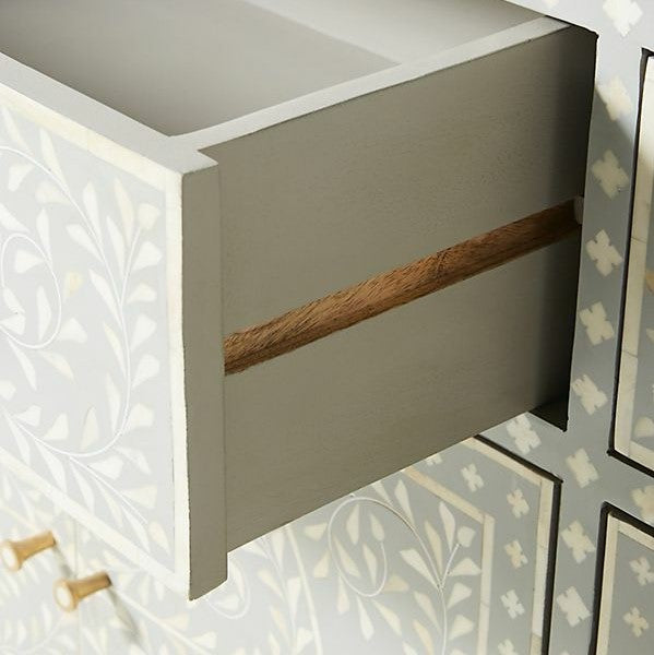 Bone Inlay Scroll Vine Buffet in Grey