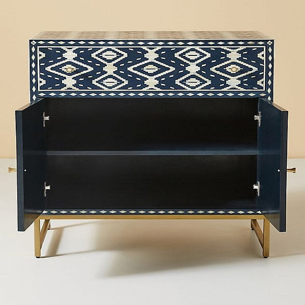 Bone Inlay Geo Inlay Media Console