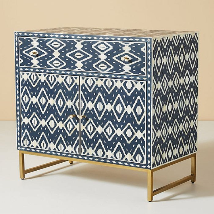 Bone Inlay Geo Inlay Media Console