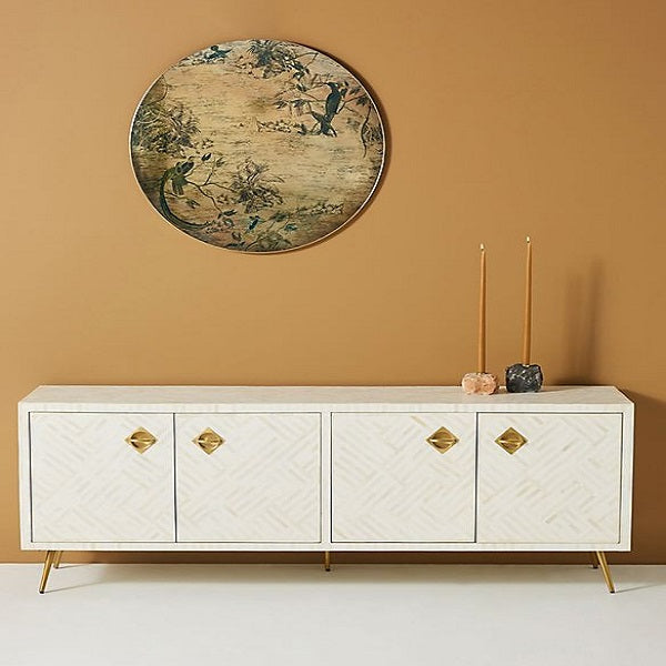 Bone Inlay Indo Media Console