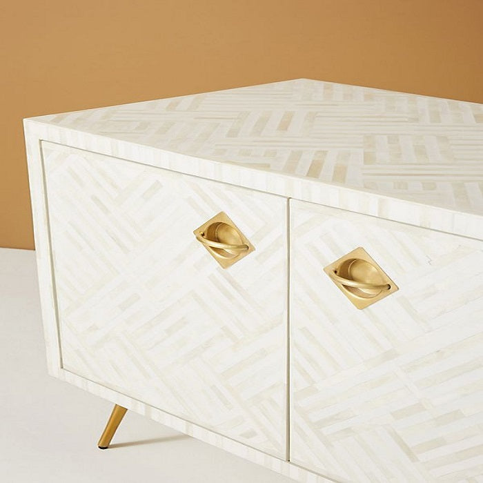 Bone Inlay Indo Media Console