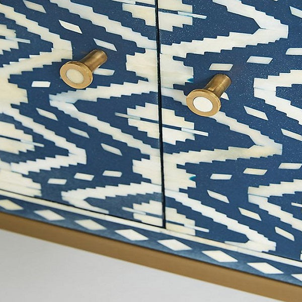 Bone Inlay Swirl Side Table