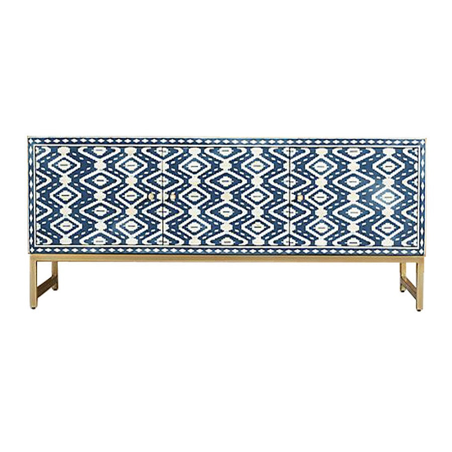 Bone Inlay Swirl Side Table