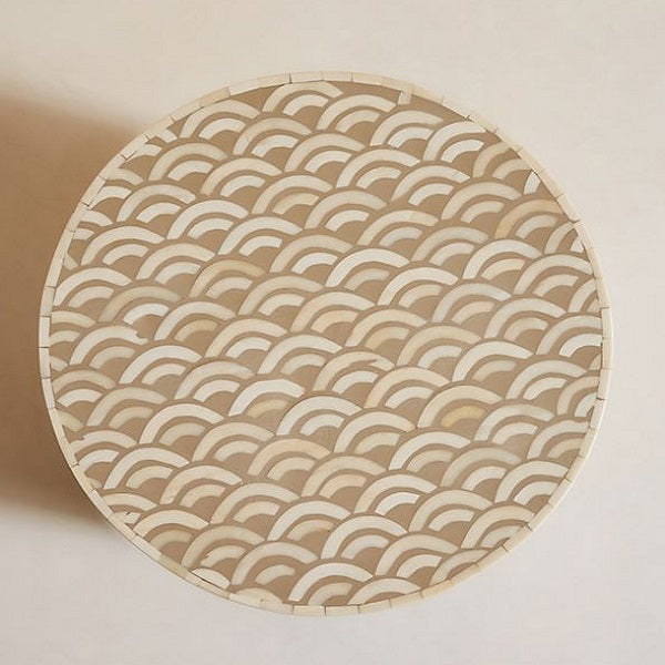 Bone Inlay Scalloped Dining Table