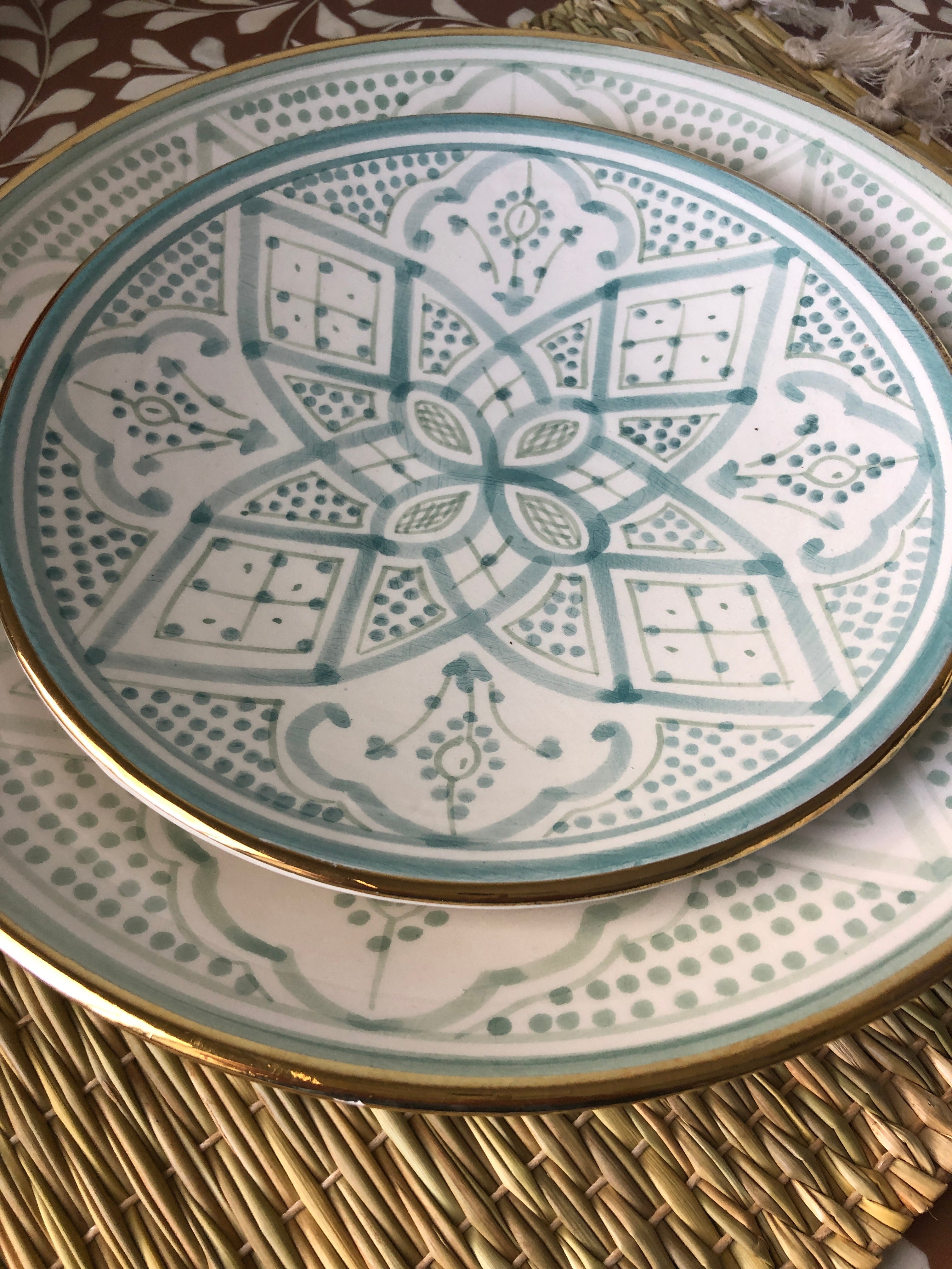 Pastel Safi Plates (Set of Two) in Mint