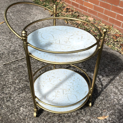 Raji Drinks Trolley featuring  Bone Inlay Shelving