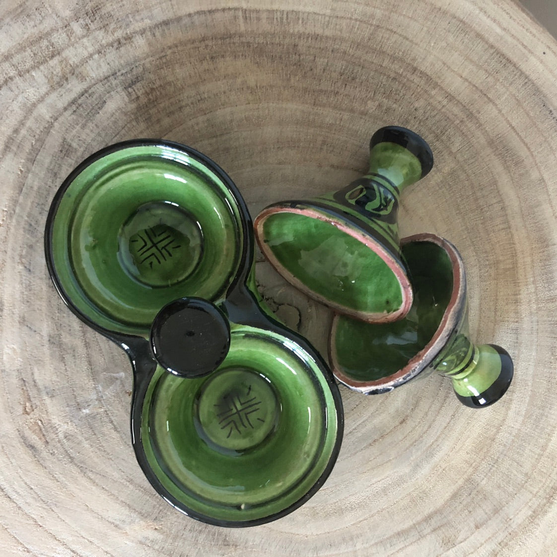 Maroc Mini Dual Tagine in Green