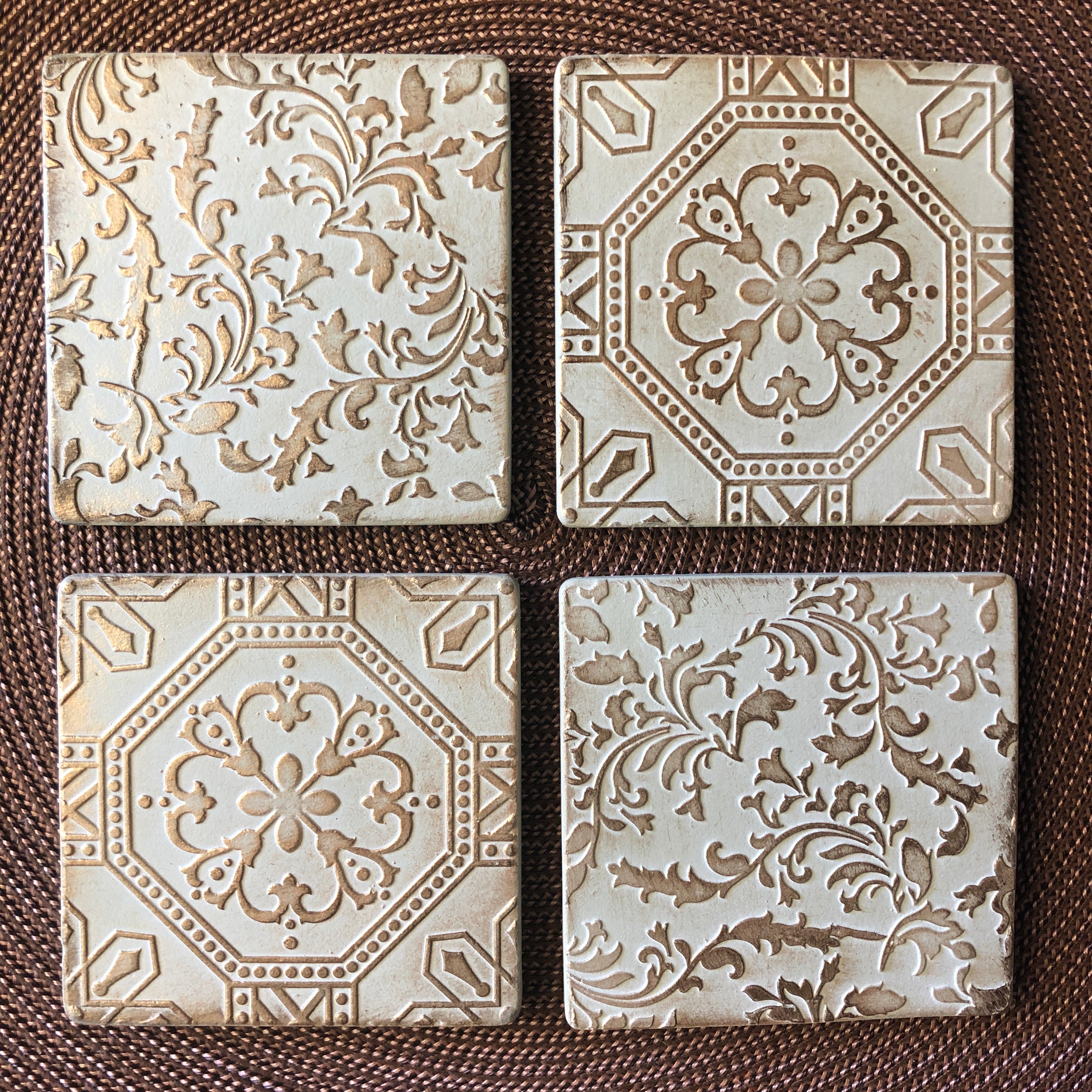 Elegance Stone-Look Coasters - Set of 4