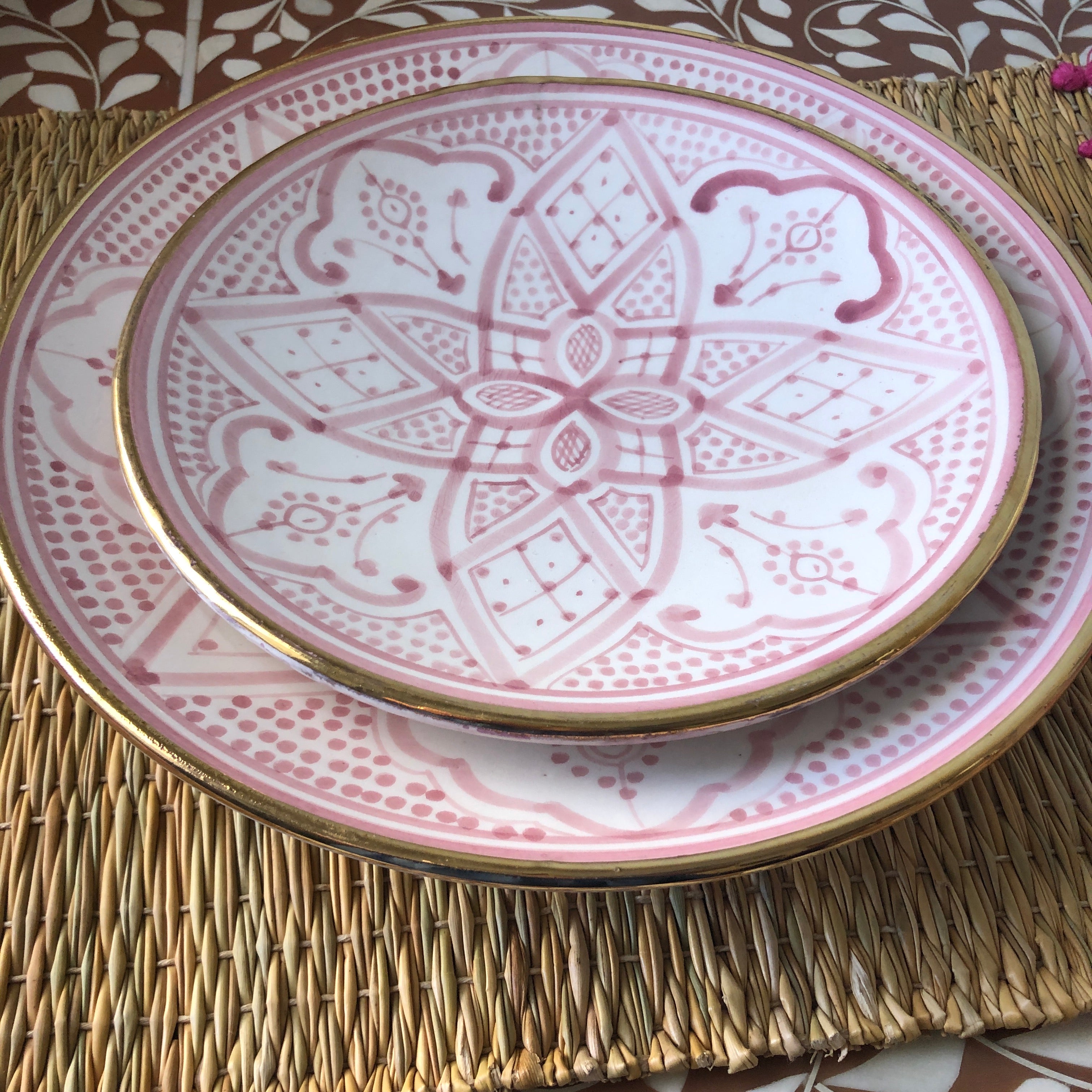 Pastel Safi Plates (Set of Two) in Rose