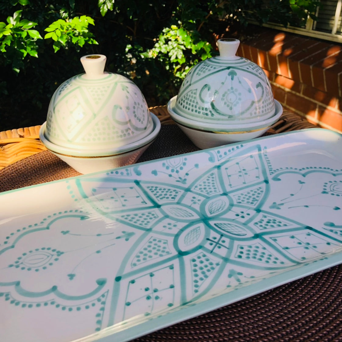 Pastel Safi Serving Plate in Mint