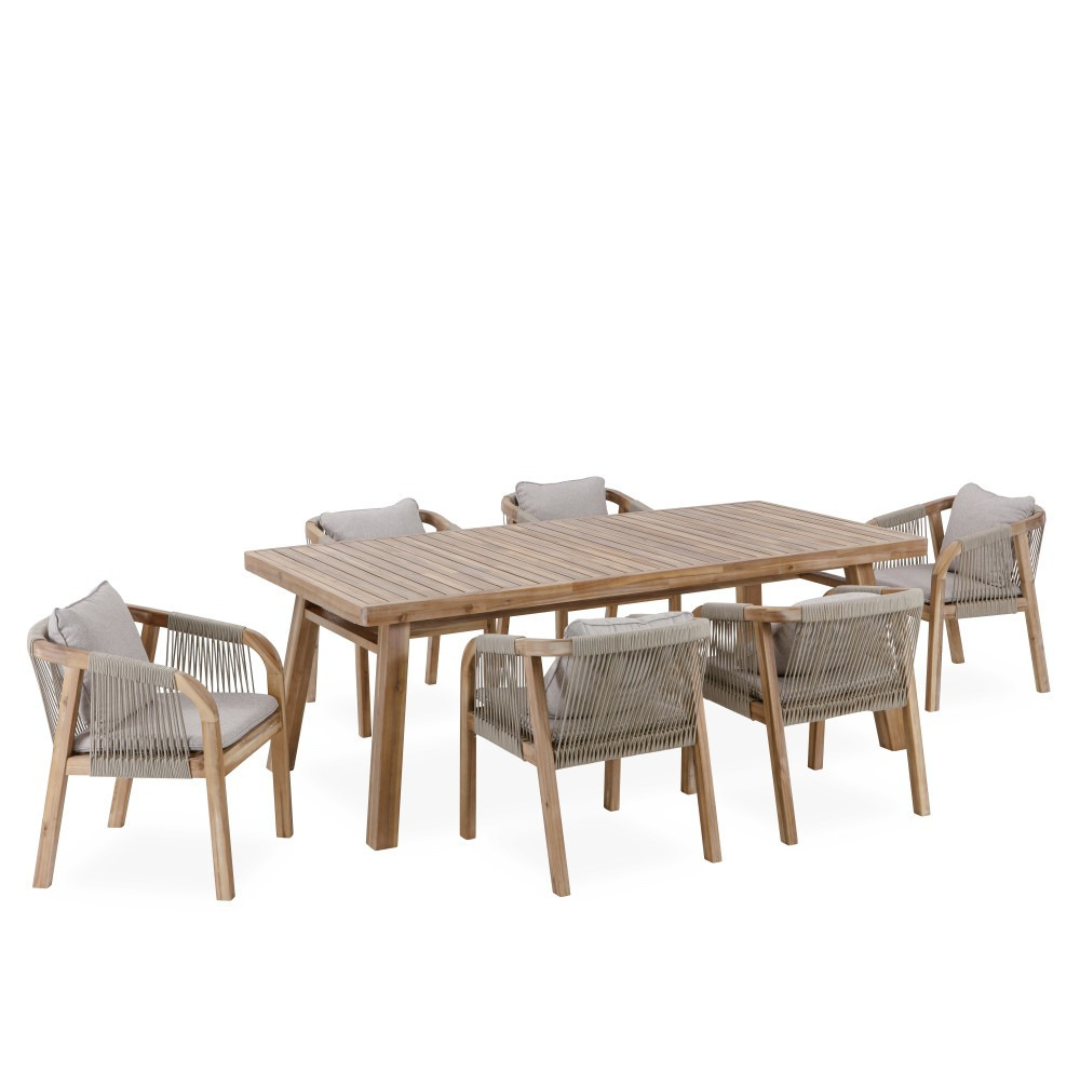 Cara Timber 7 Piece Dining Setting