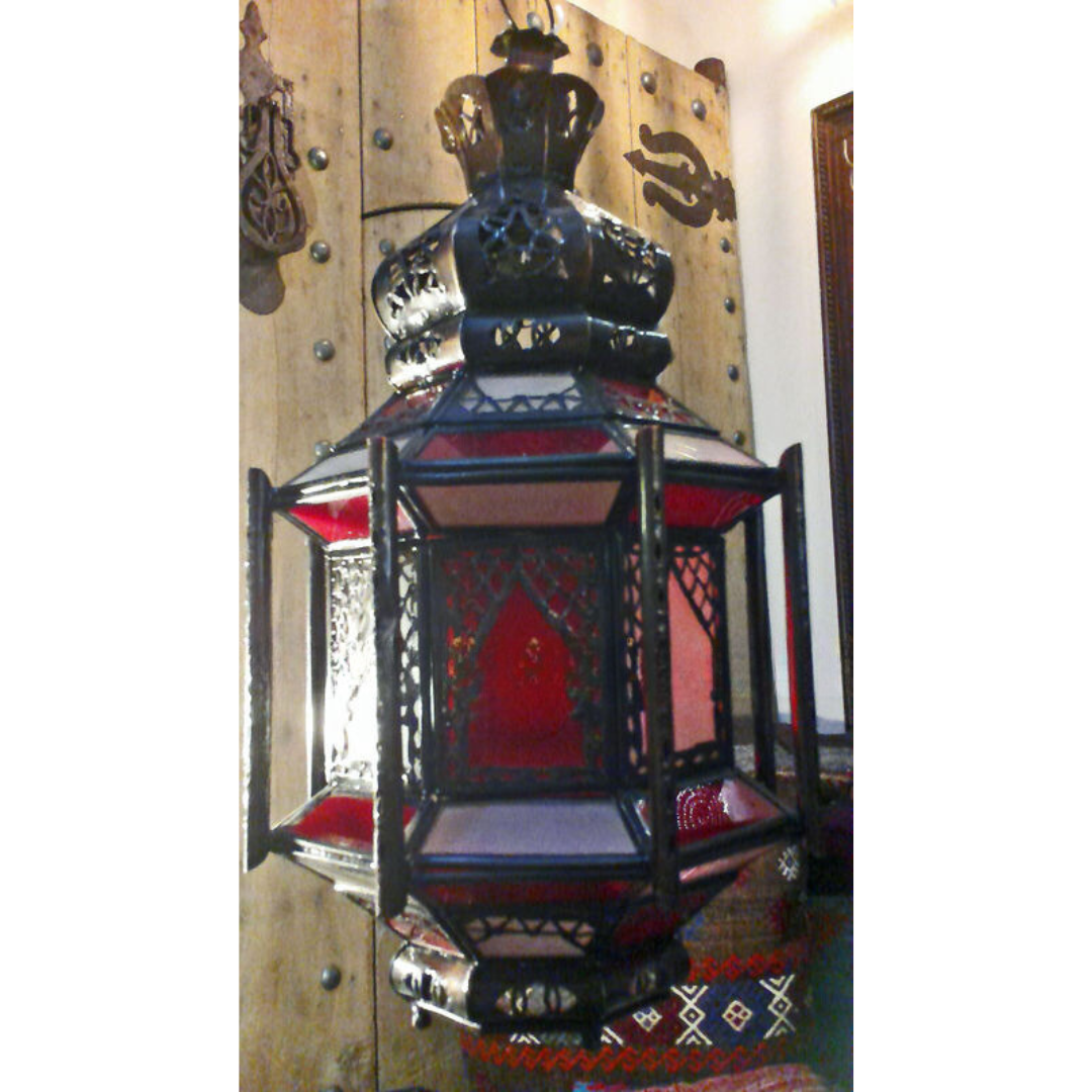 Rabat Hanging Pendant with Red Glass