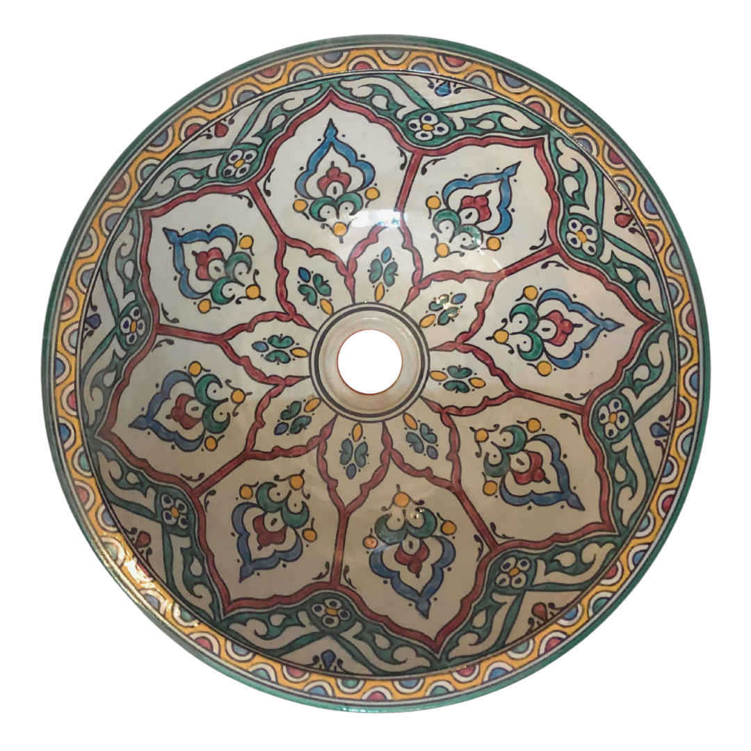 Safi Ceramic Basin in Teal Scheme