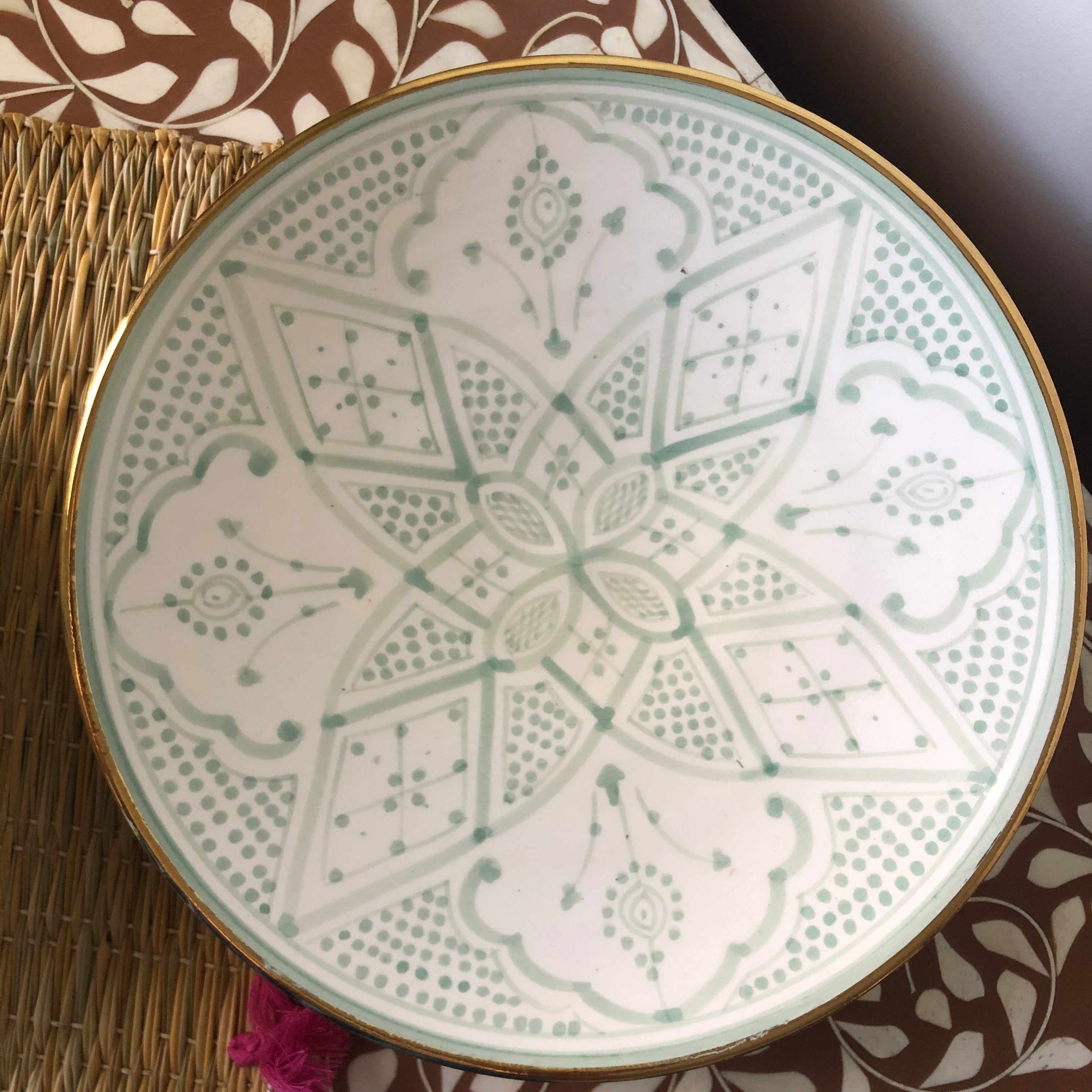 Pastel Safi Plates (Set of Two) in Mint