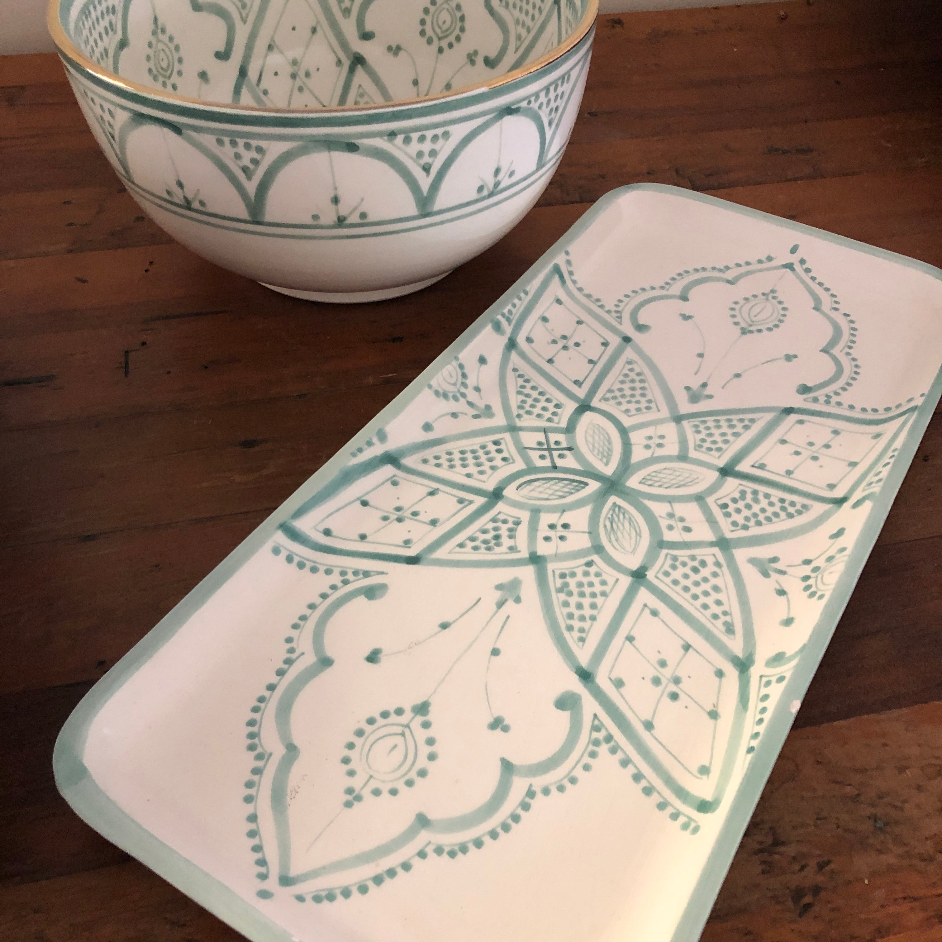 Pastel Safi Serving Plate in Mint