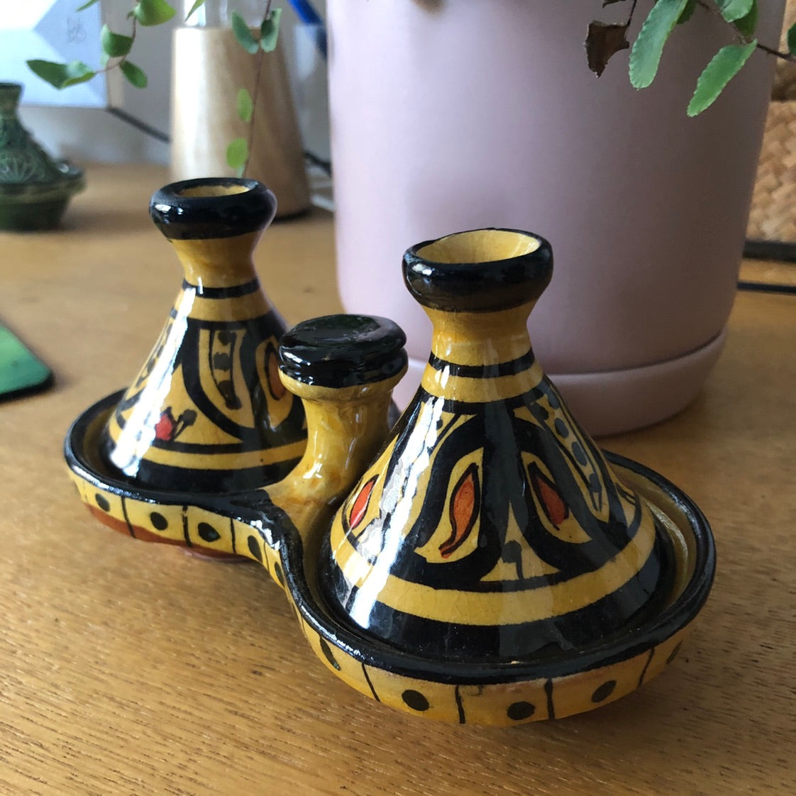 Moorish Fez Mini Dual Tagine in Yellow