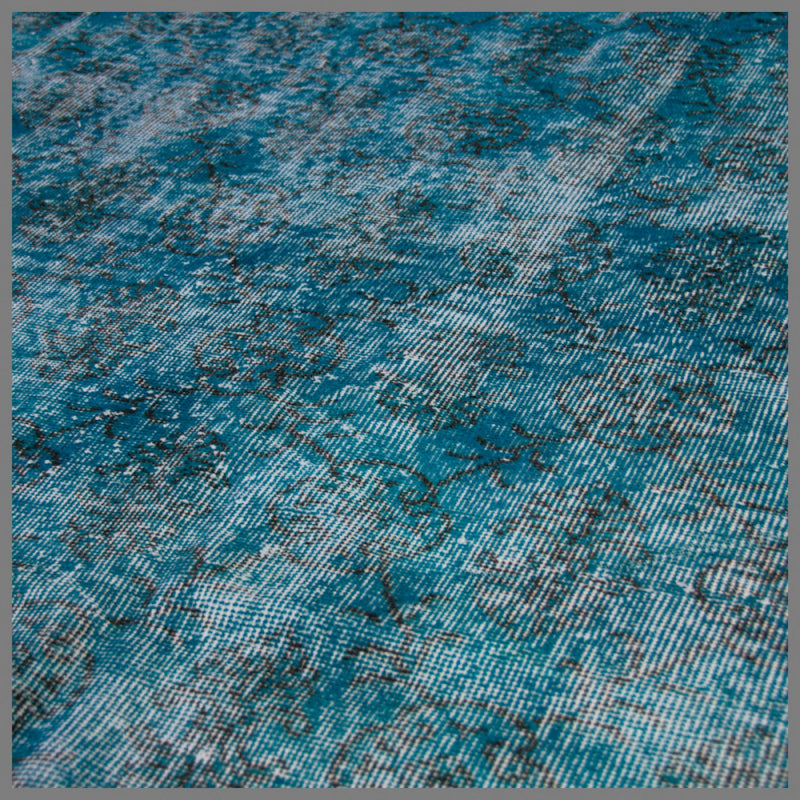 Anatolian Patchwork Rug in Cerulean II