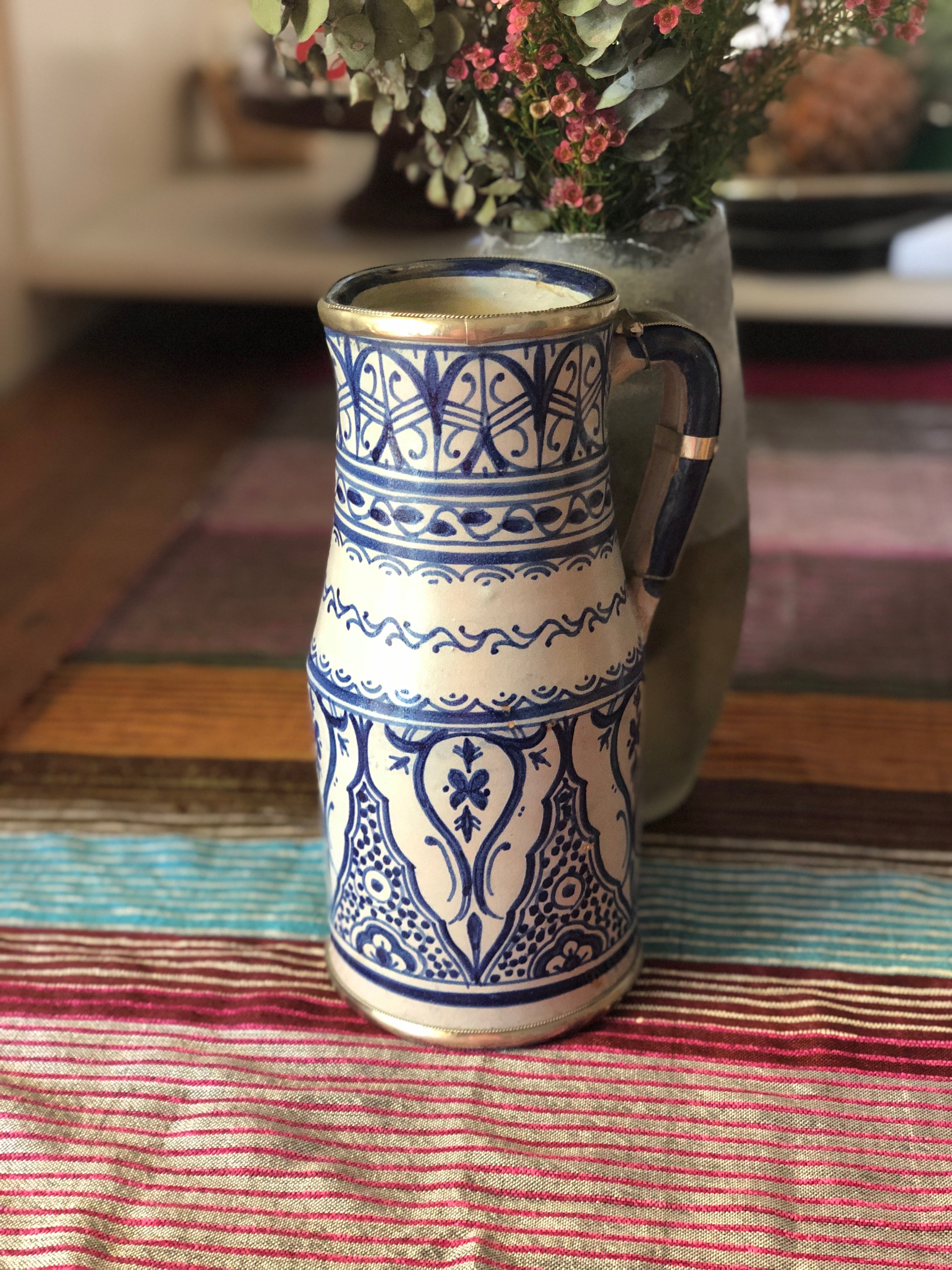 Moorish Fez Jug in Blue