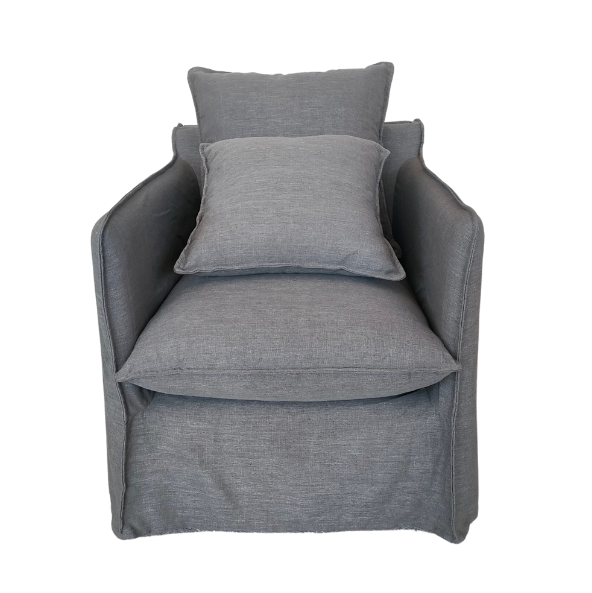 Tapered Upholstered Bedhead in Dark Blue