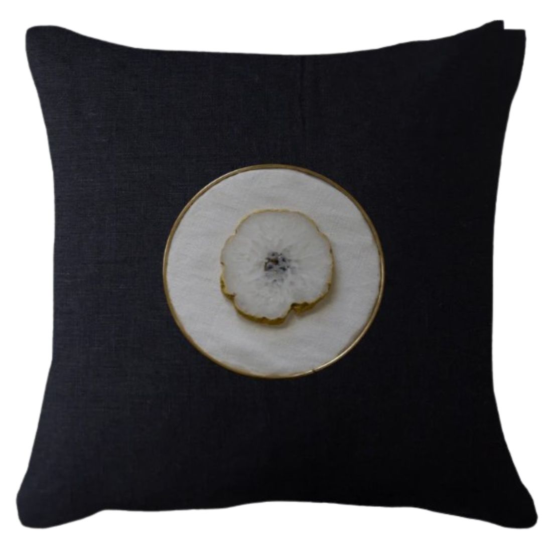 Agate Slice Linen Cushion