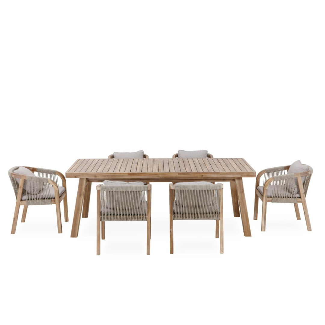Cara Timber 7 Piece Dining Setting