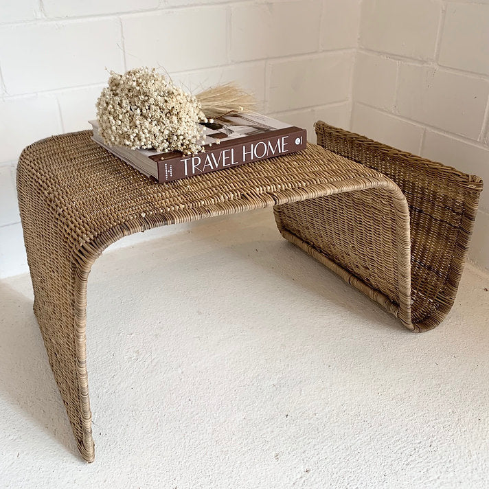 Malawi Wave Side Table & Magazine Rack