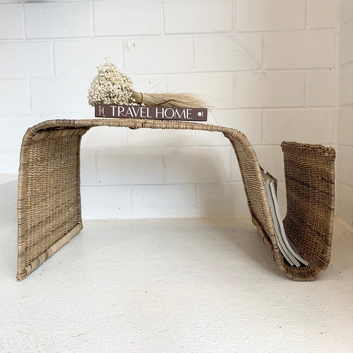 Malawi Wave Side Table & Magazine Rack