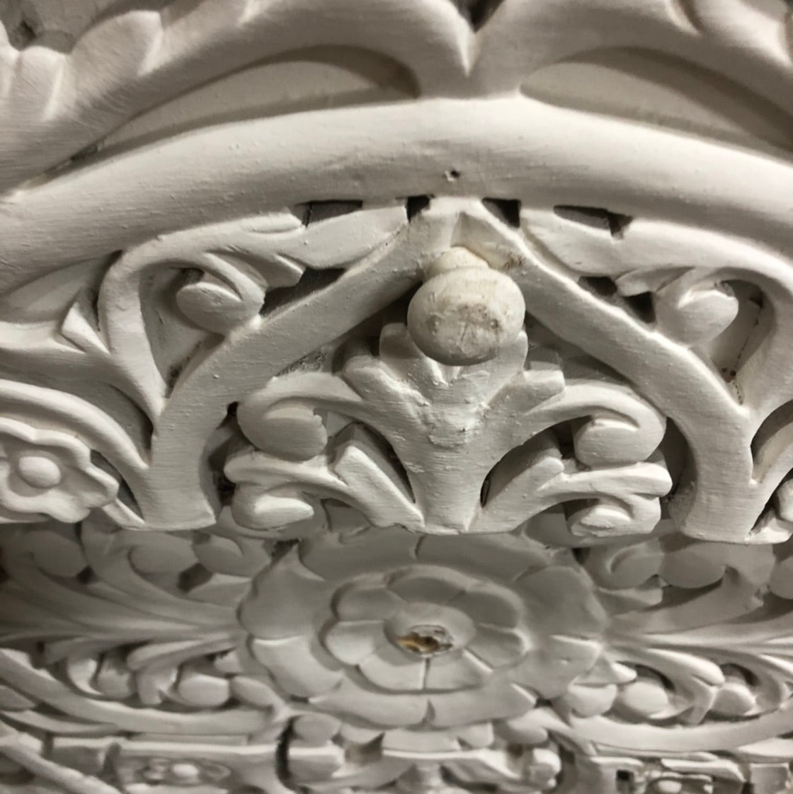 Carved Indian Console with Floral Detail