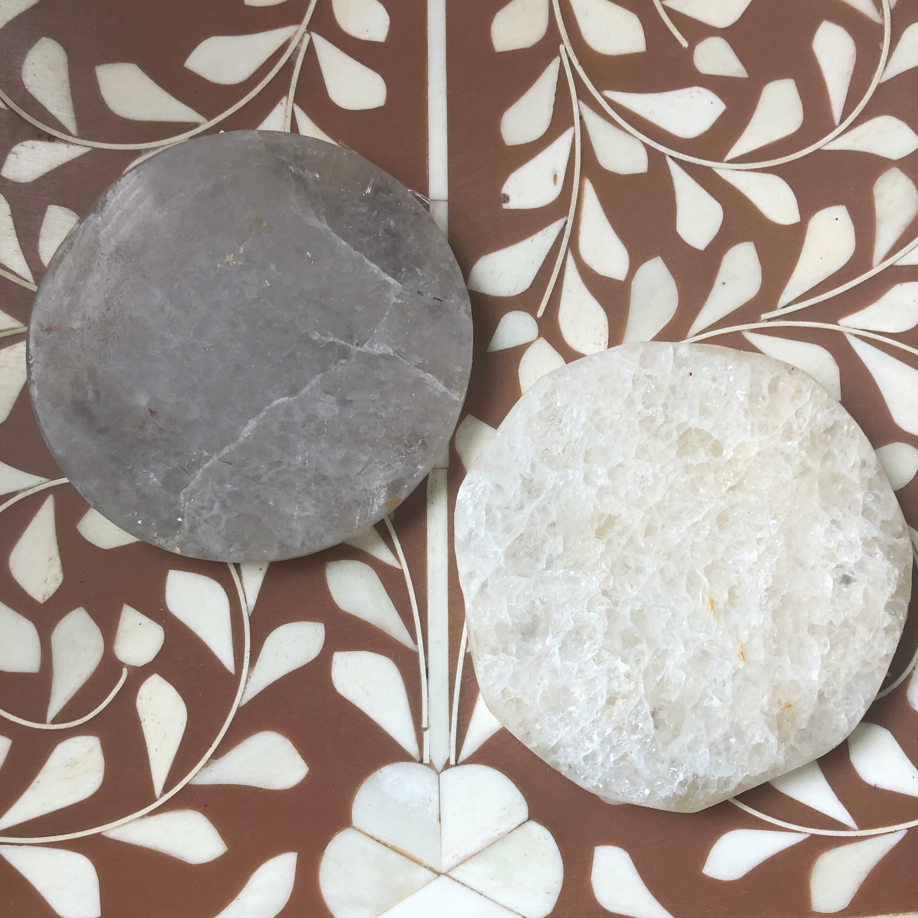 Natural Agate Coaster in Grey