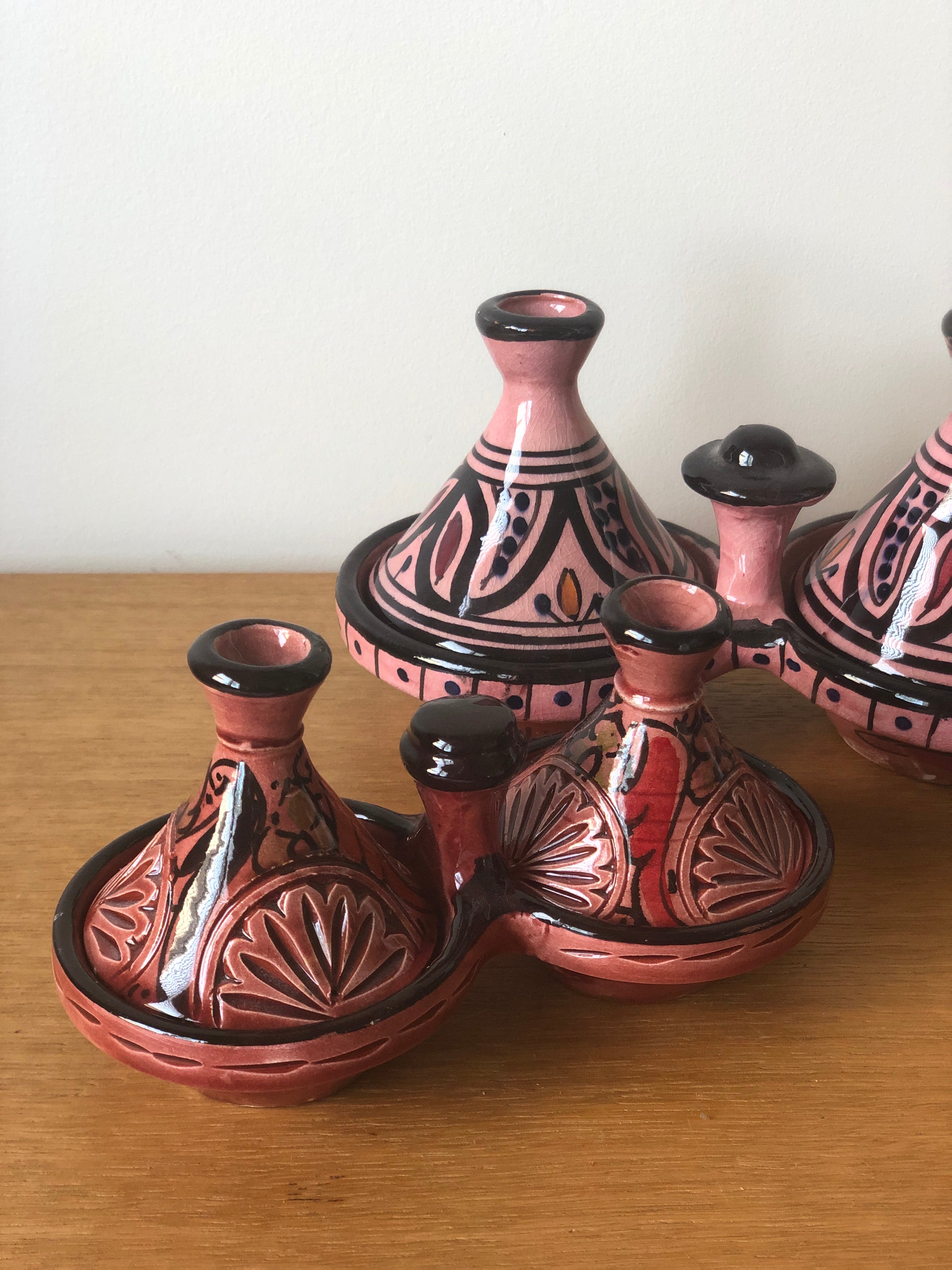 Moorish Fez Mini Dual Tagine in Auburn Red
