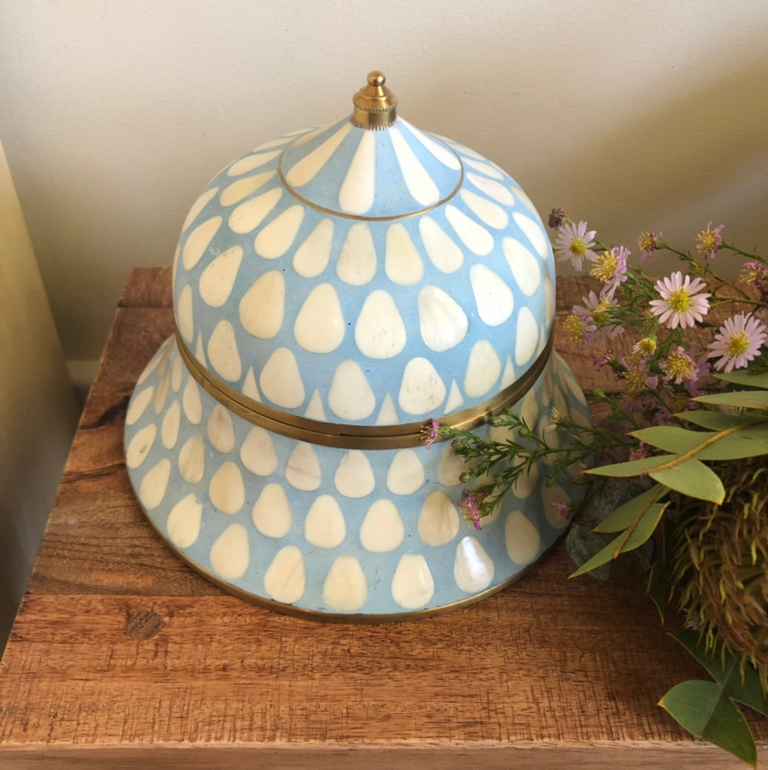 Bone Inlay Suri  Box in Powder Blue - Warehouse Sale