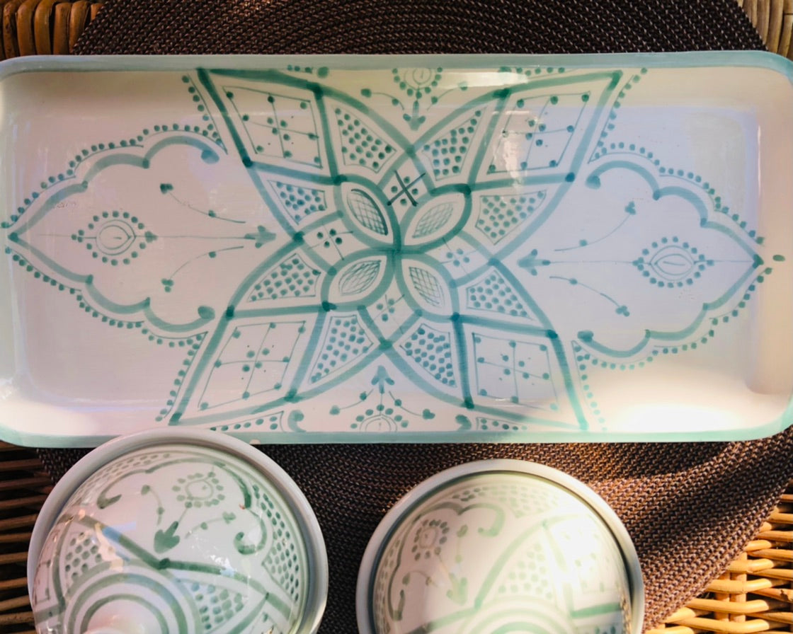 Pastel Safi Serving Plate in Mint
