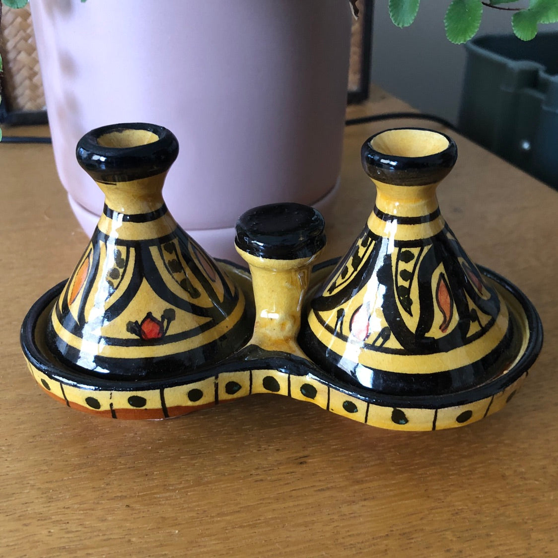 Moorish Fez Mini Dual Tagine in Yellow