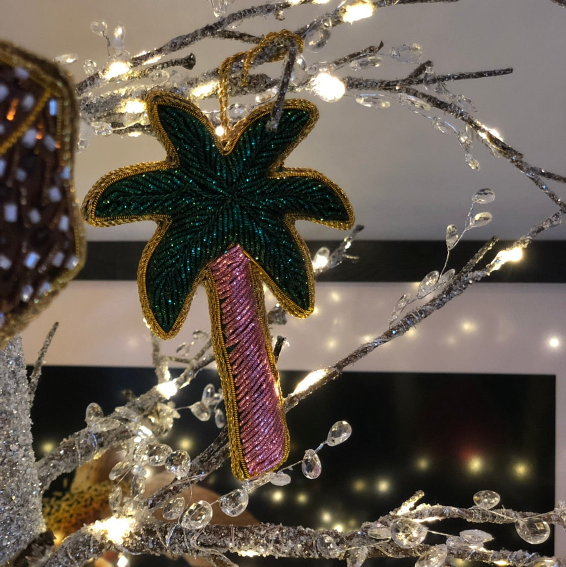 Palm Tree Sequin Hanging Decoration