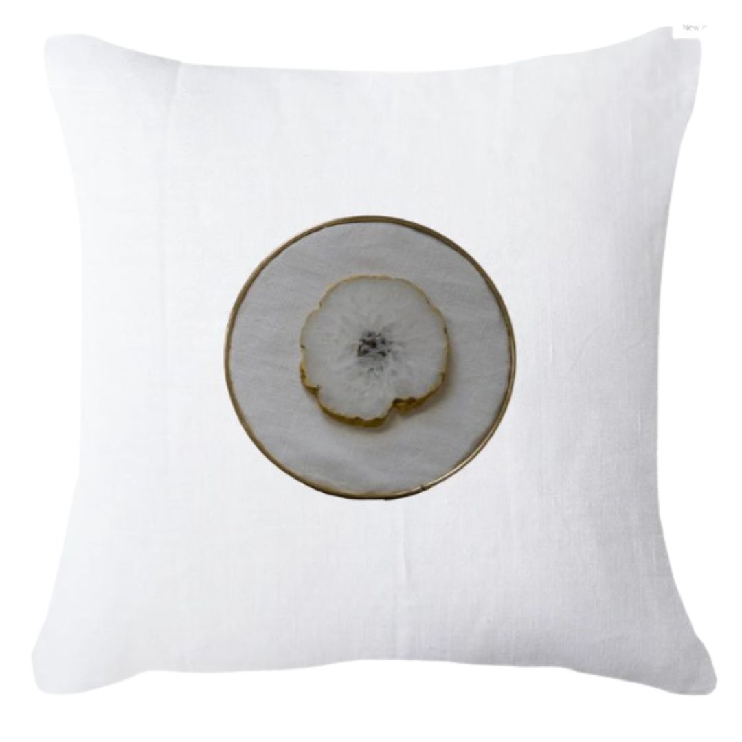 Agate Slice Linen Cushion