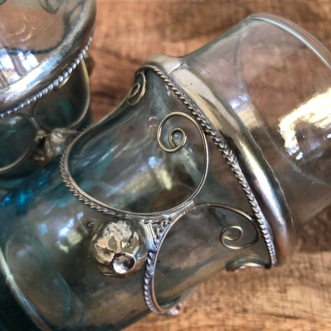 Moroccan Tea Glasses with Silver Embellishment - Set of 6