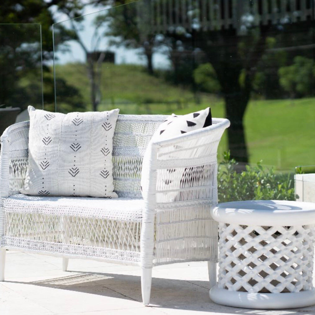 Chevron Linen Print Mudcloth Cushion
