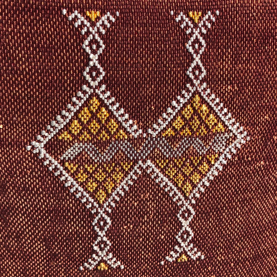Genuine Moroccan Cactus Silk Cushion in Plum