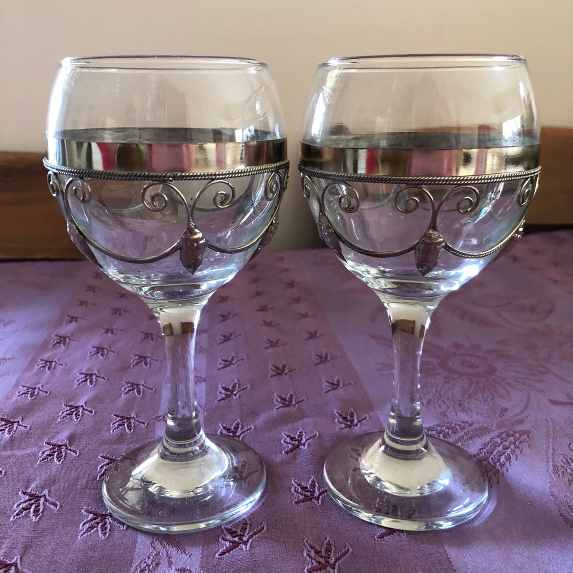 Moroccan Wine Glasses with Silver Embellishment - Set of 6
