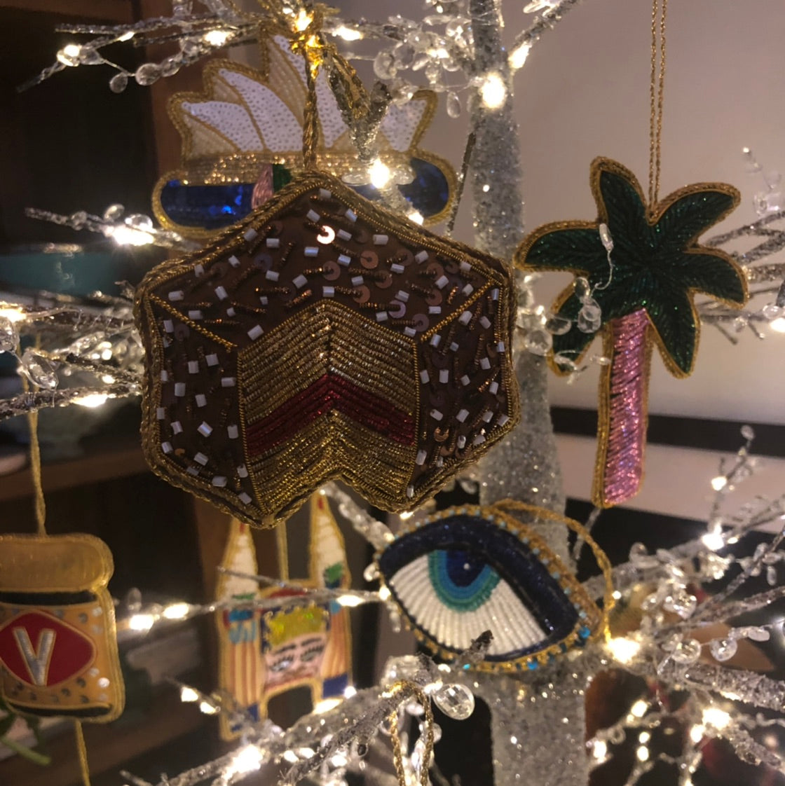 Sequin Evil Eye Hanging Tree Decoration