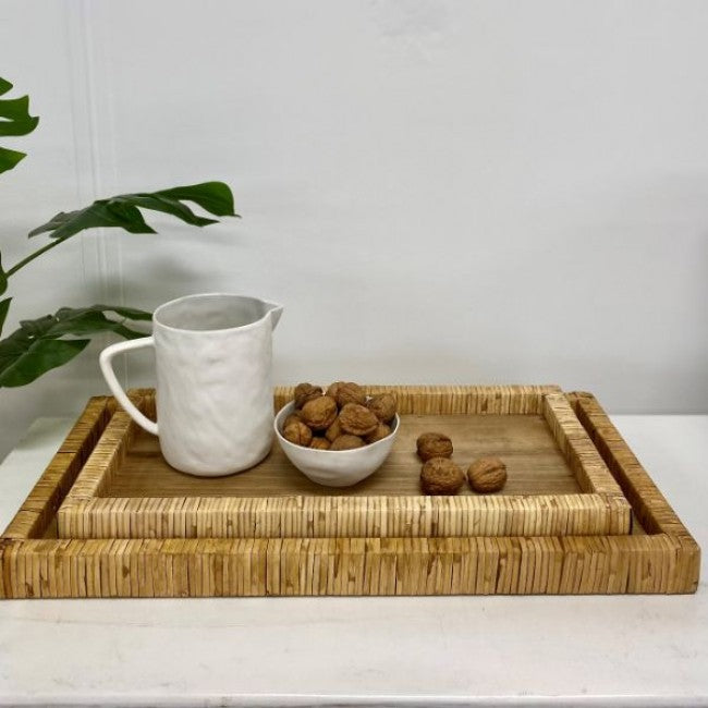 Rectangular Weave Tray Set in Natural