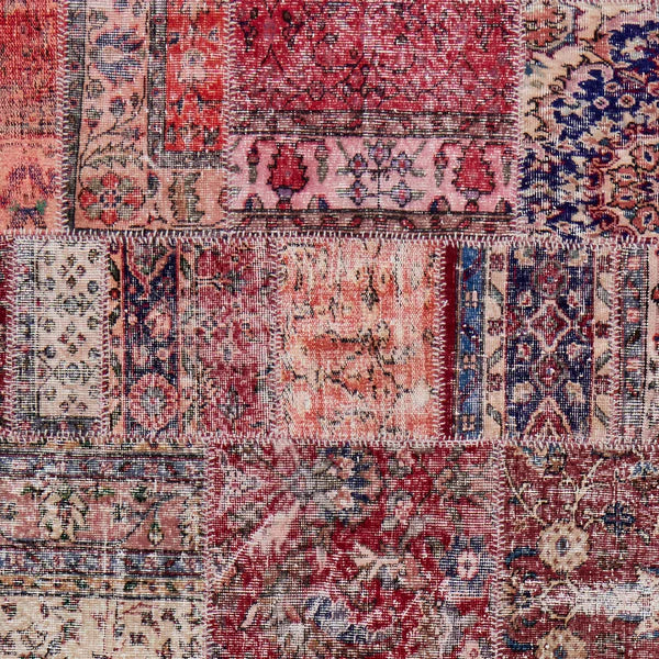 Anatolian Patchwork Rug in Royal Red & Blue