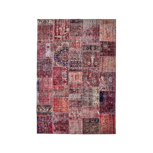Anatolian Patchwork Rug in Royal Red & Blue