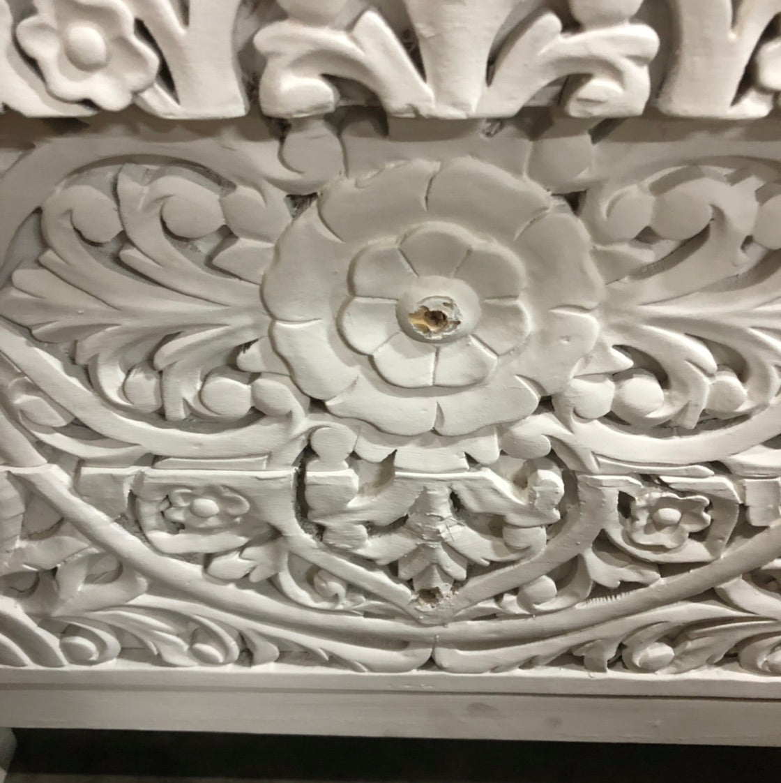 Carved Indian Console with Floral Detail