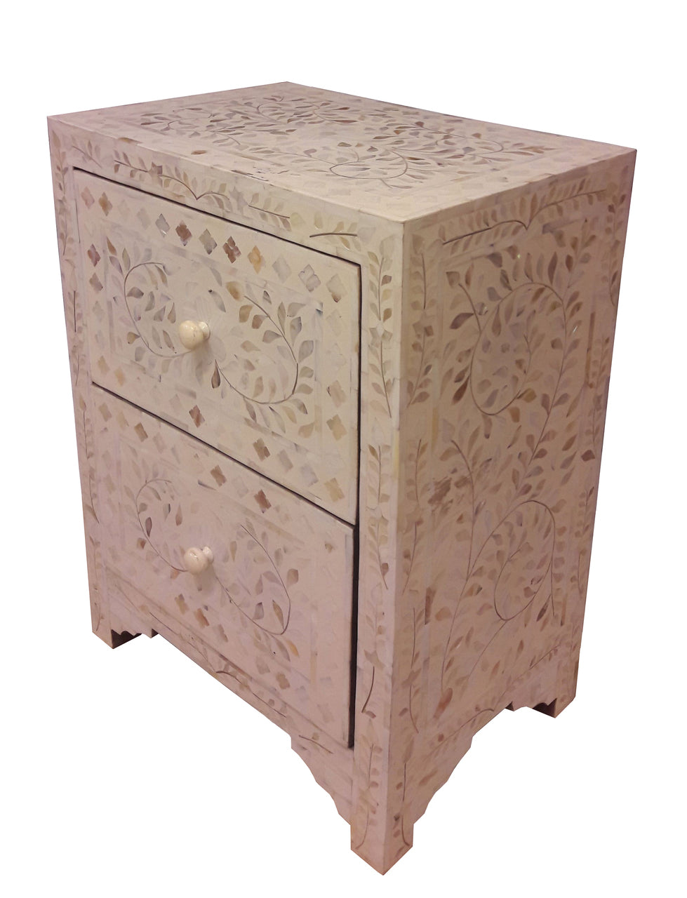 Mother Of Pearl Inlay Console Table in Grey
