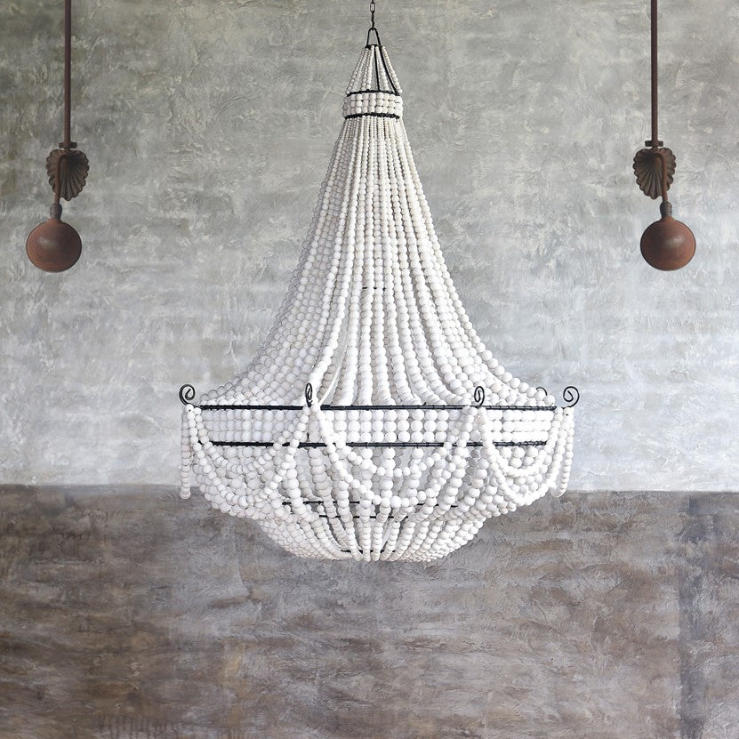 Port Douglas Chandelier In White Wash