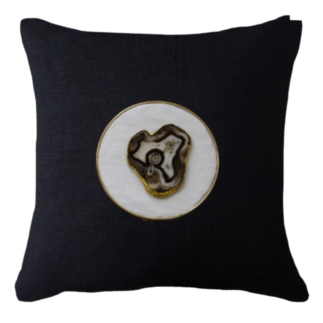Agate Slice Linen Cushion
